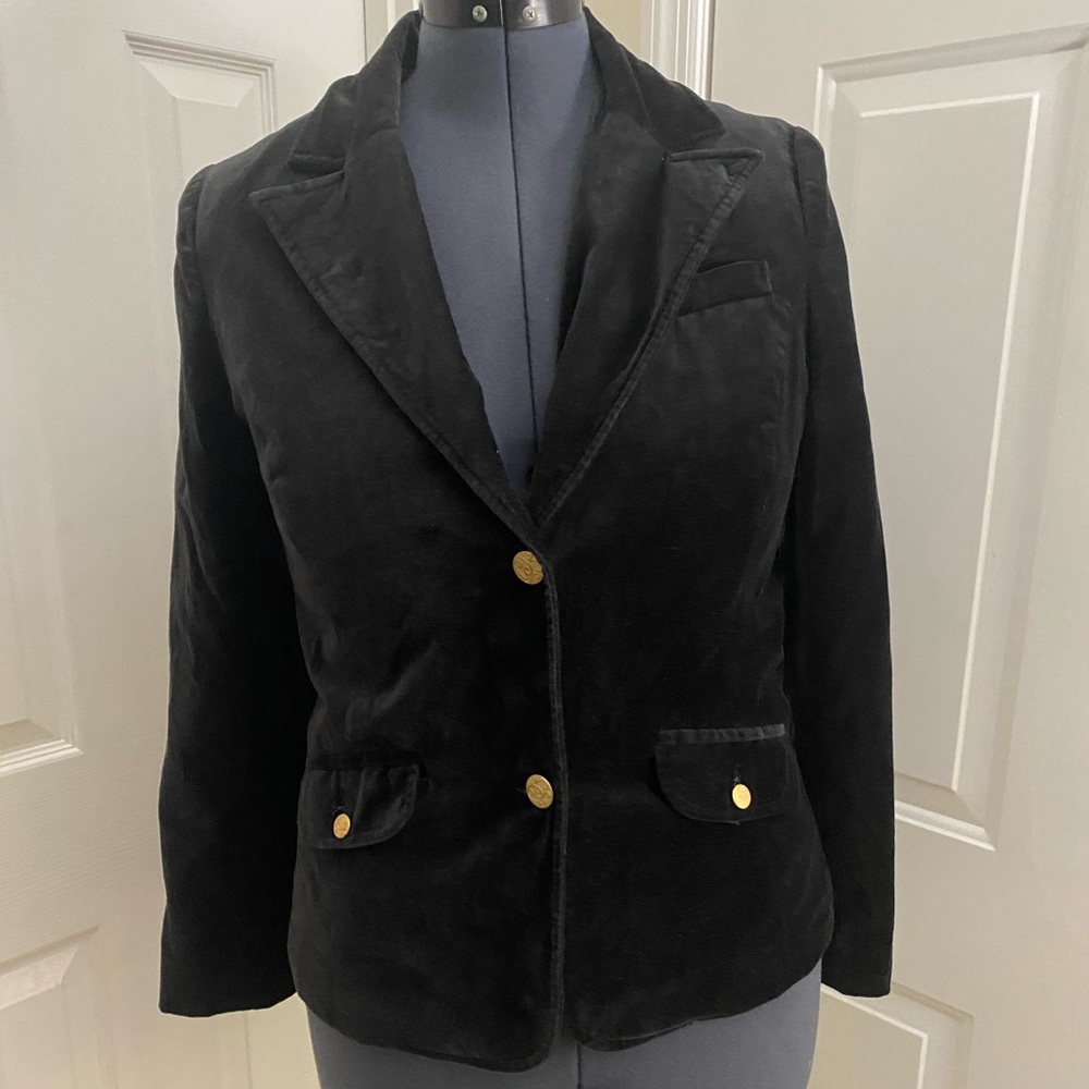 Velvet Blazer with Front Pockets - Picture 4 of 11